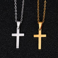 New Simple Design Non Tarnish 18K Gold Silver Plated Stainless Steel Cross Pendant Necklace Jewelry for Woman