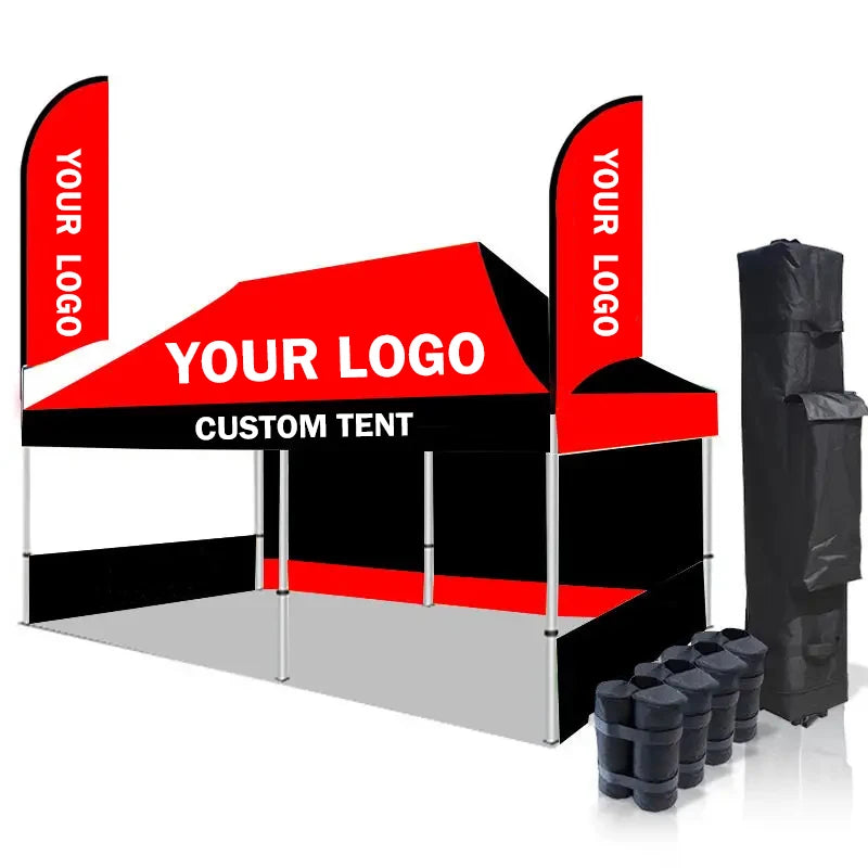 Industrial Commercial Custom Design Gazebo 10x10ft Advertising Trade Show Tent with Sidewall for Europe Market Outdoor Events