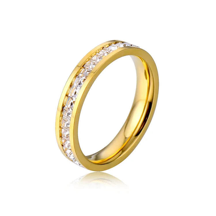 High Demand 316L Stainless Steel Ring Jewelry Customize Engagement Crystal Diamond Women Rings