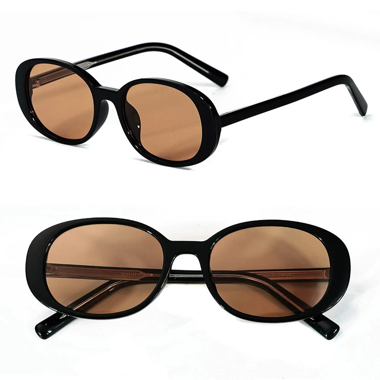 TR90 Frame Brand Designer Polarized Luxury Custom Trendy Oval Sunglasses Trendy Skinny Oval Cateye Fashion Sunglasses