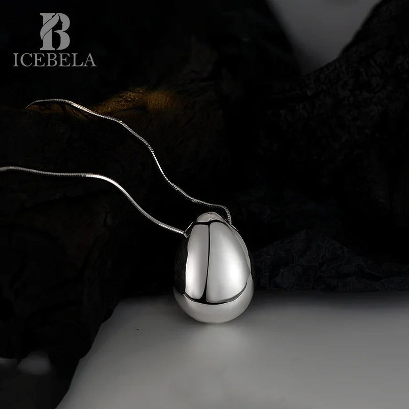 Fine Jewelry Making 925 Sterling Silver Circle Pendant and Charms Vintage Water Drop Designer Minimalist Necklace for Women