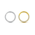 Gaby Titanium Nose Ring Jewelry ASTMF136 Daith Earring Hoop Cartilage Tragus Helix Hinged Segment Hoop Clear Gold Wedding Gift
