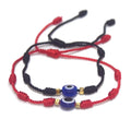 Handmade Adjustable Black Red Rope String Boho Good Luck Turkish Devil Eye Bead 7 Knots Kabalah Bracelet Jewelry for Couple