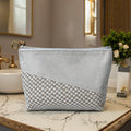 Small Makeup Bag for Canvas jute Travel Cosmetic Pouch Toiletry Bag for Girls Gifts Portable  Daily Storage Organizer