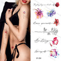 Tiny Floral Violet Small Sweet Pea Tattoo Temporary Sticker Watercolor Flower Lavender Temporary Tattoos for Women