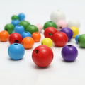 New Wooden Colorful Beads Colorful Loose Beads Punched Candy Color Bracelet Bead Jewelry Accessories