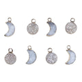 Wholesale Fashion Natural Druzy Stone Necklace Gold Plated Natural Druzy Quartz Moon Pendant Necklace