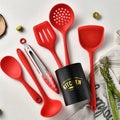 YJ Wonderful Custom Six-Piece Kitchen Gadgets Set Sustainable Eco-Friendly Silicone Utensils with Storage Bucket for Cooking
