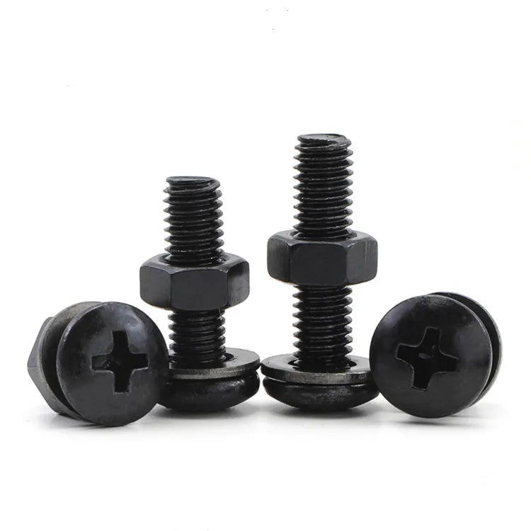 Carbon Steel M3 M4 M5 Phillips Truss Head Machine Screw Nut & Washer Assortment Kit-Metric Measurement System