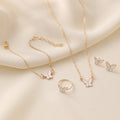 White butterfly Drop Glaze Necklace Exquisite Simple Everything with a Small Fashion Collarbone Chain Temperament Necklace Set