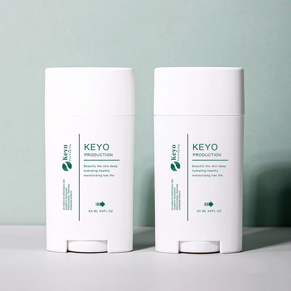 Hot Sale 75g PP Plastic Face Cream Deodorant Skin Care Serum Balm Stick Tube Oval Shape Twist Cosmetic Packaging