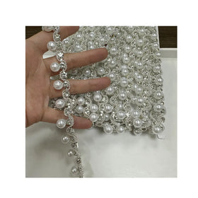 10yards Crystal Motif Beaded Rhinestone Trim With Rhinestones Patches Sew on Wedding DIY
