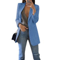 S-5XL Solid Color Suit Collar Jacket Tailored Cardigan Style Jacket Women's Suit