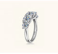New Arrival Fine Jewelry 925 Sterling Silver Iced Out Diamond Womens Moissanite Ring
