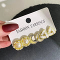 VKME 3PCS/Set  Fashion Jewelry Crystal Pearl Earring  Bow Fish Tail Designer Earrings Jewellery Sets