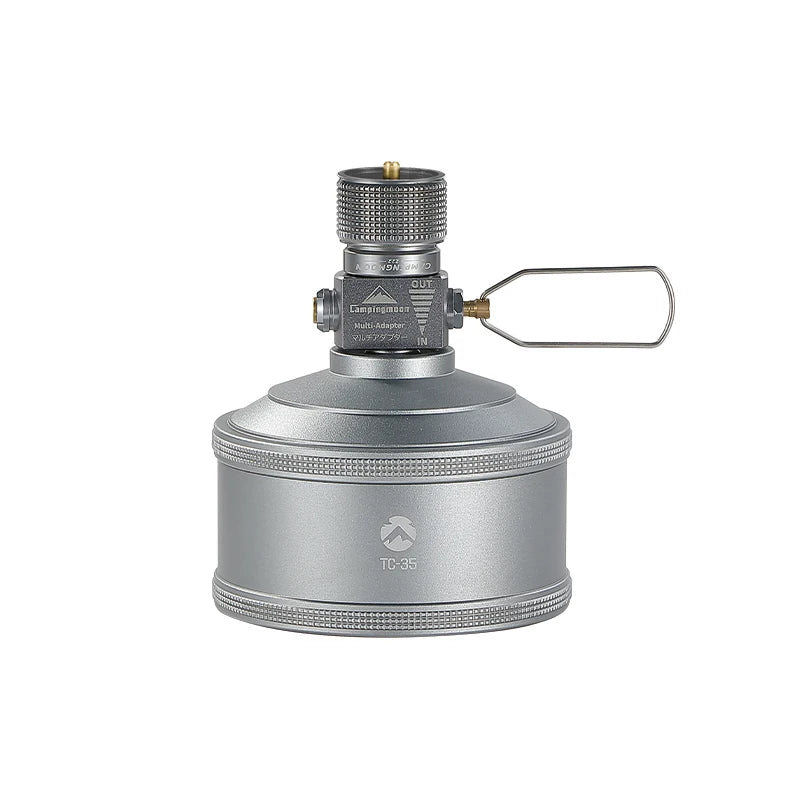 Campingmoon Silver Camping Gears 3 in 1 Set  Gas Can Refill Adapter  Butane Propane Canister Saver  Cartrige Set Durable Gas Can