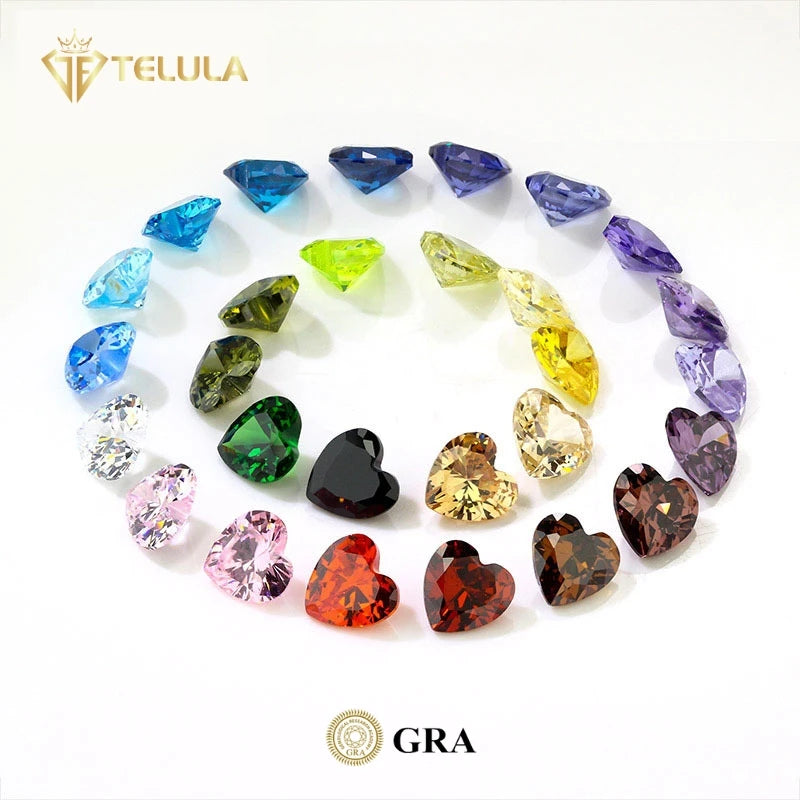 GRA Moissanite Stone Hearat ShapeD Color VVS VS1 Emerald CutLoose Moissanite Heart Loose Moissanite Stones