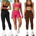 Custom Logo Sportswear Women 2 Two Pieces Yoga Suit Workout Tracksuit Gym Wear Gym Fitness Sets