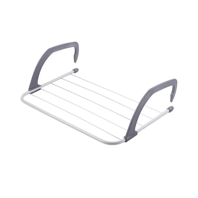 New Foldable Clothes -13Drying Rack Over the Door Laundry Rack Stainless Steel Folding Towel Rack for Balcony Window Sill
