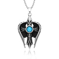 SS8-626P Steel Soldier Mysterious Stainless Steel Punk Viking Cross Silver Angle Wing Pendant