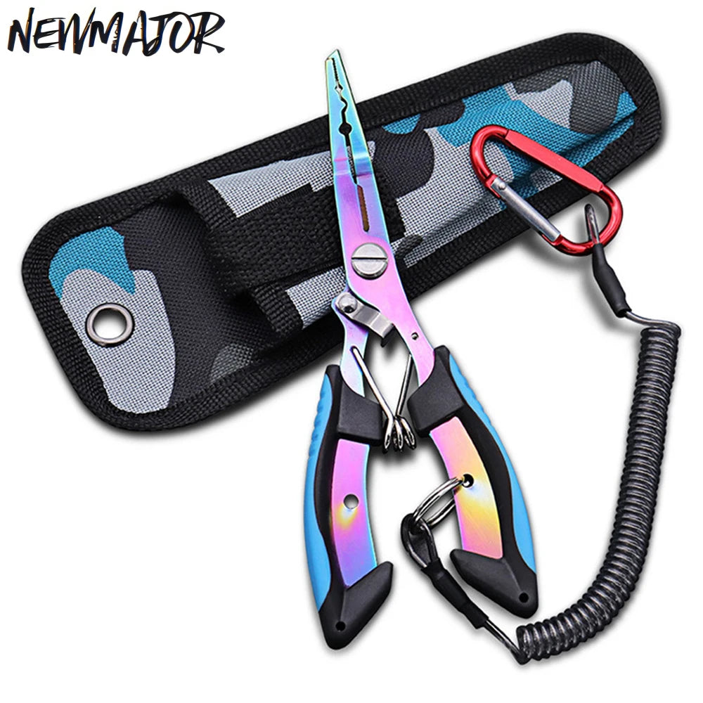NEWMAJOR Stainless Steel Multi-Function Fish Cutter Scissor Hook Control Pliers for Fish Lining for Fishing