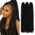 24inch Bob Synthetic Butterfly Locs Crochet Hair Faux Locs Braiding Hair Soft Dreadlocks Hair Extensions for Women