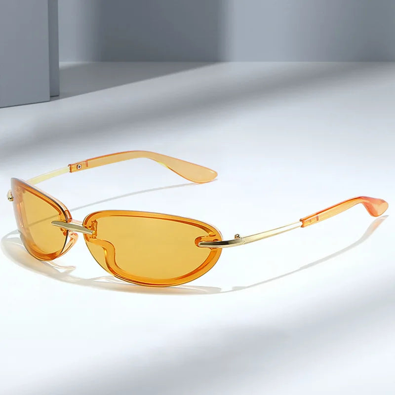 New Y2K Candy Color Rectangle Sunglasses Fashion Sports Driving Shades UV400 Men Trending Blue Green Sun Glasses