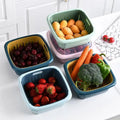 Wholesale 3 in 1 Kitchen Colander Strainer Double Layer Plastic Drain Basket With Dustproof Lid