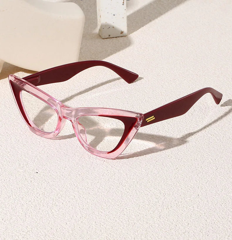 Fashion Ladies Custom Logo Large Cat Eye Reading Glasses Elegant Reading Glasses Woman Brand