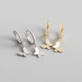 Fine Jewelry Wedding Classic 925 Sterling Silver Gold Plated Butterfly Charms Pendant Drop Small Huggie Hoop Earrings for Women