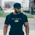 Muscle Brothers Summer O-Neck Collar Sports T-shirt Men's Short Sleeve Fitness Running Training Clothing Alpha Short Sleeve