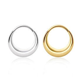 Evorte EV-N48 Trendy 316L Stainless Steel Hoop Nose Ring for Women Silver/Gold Plated Body Jewelry