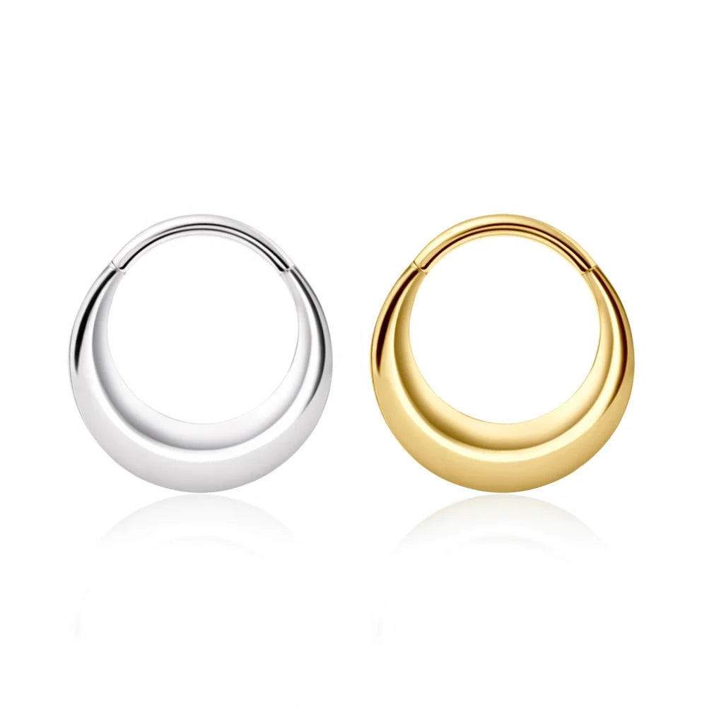Evorte EV-N48 Trendy 316L Stainless Steel Hoop Nose Ring for Women Silver/Gold Plated Body Jewelry