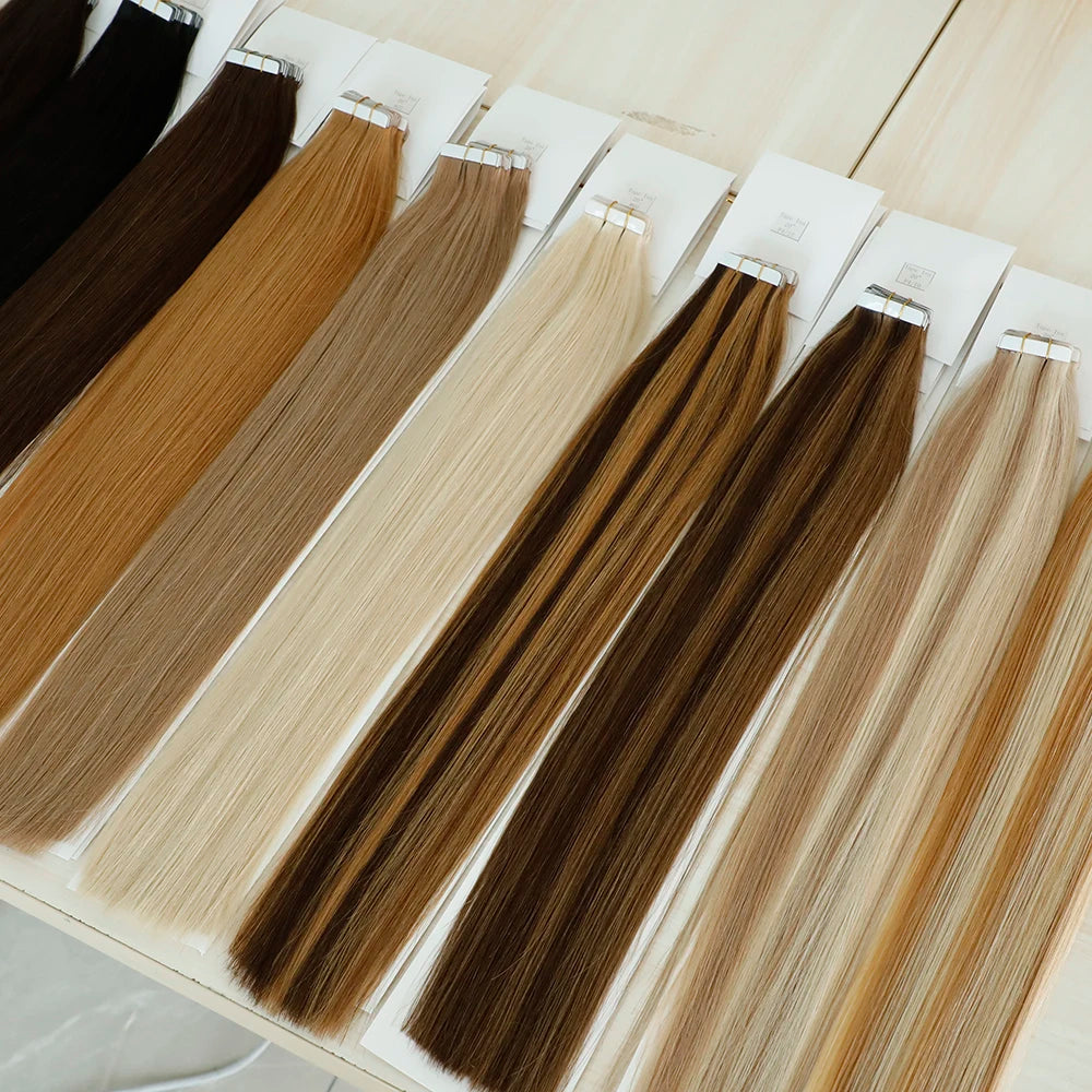 Wholesale European Double Drawn Aligned Full Cuticle Intact Ombre Tape Hair Extensions Tape in Hair Extensions