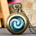 Airbender Fire Design Vintage Pocket Watch With Quartz Movement Retro Necklace Chain Pendant Locket Watch for Gift