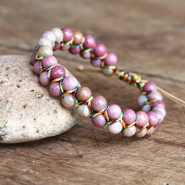 6 mm Emperor Stone Bracelet Double Layer Adjustable Colorful Chain Braided Stone Healing Crystal Charm Bracelet for Women