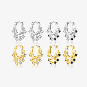 FUAMAY Fashion Jewelry Hoop Earrings Aretes De Plata 925 Silver Hoop Earring Zircon Pendants Charms