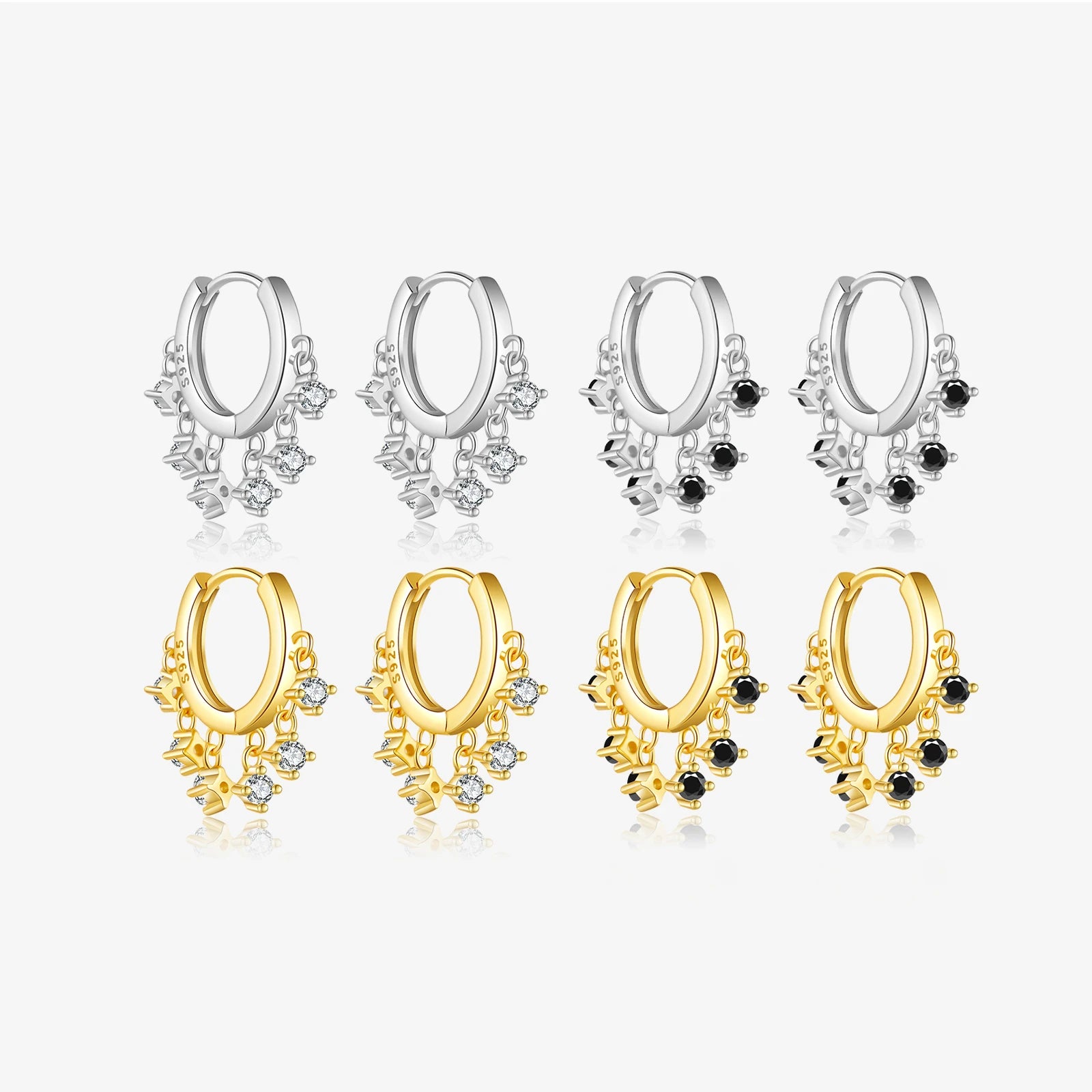 FUAMAY Fashion Jewelry Hoop Earrings Aretes De Plata 925 Silver Hoop Earring Zircon Pendants Charms