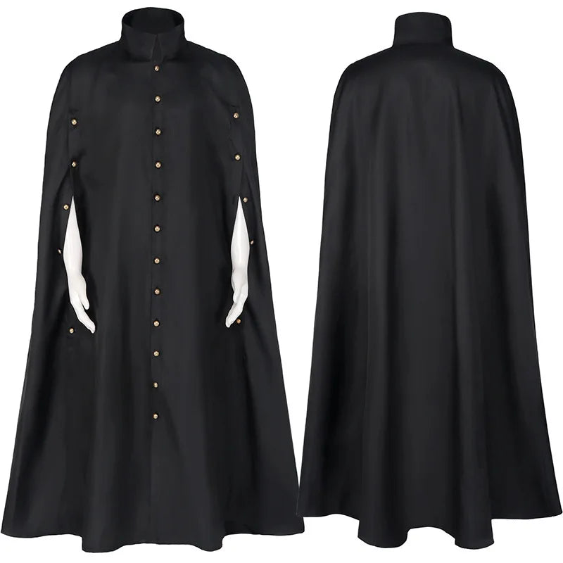 Christmas Costume Play Masquerade Cloak Wizard Robe Adult Horror Death Gothic Dark Tied Cape