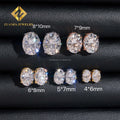 Pass Diamond Tester Fashion Style Screw Back  Iced Out Earring Man Oval Crushed Brilliant Cut VVS Moissanite Hip Hop Earring