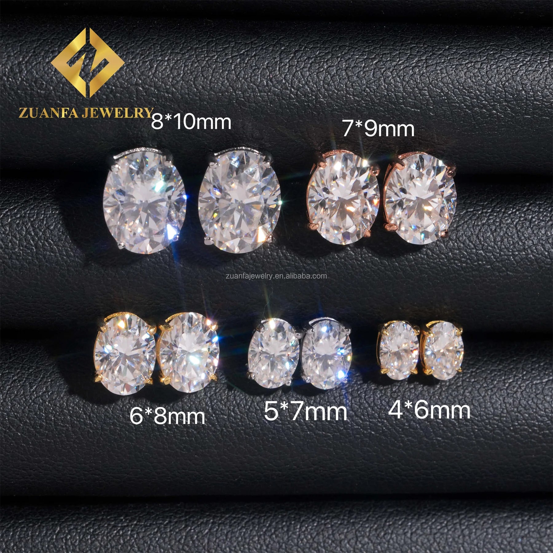 Pass Diamond Tester Fashion Style Screw Back  Iced Out Earring Man Oval Crushed Brilliant Cut VVS Moissanite Hip Hop Earring