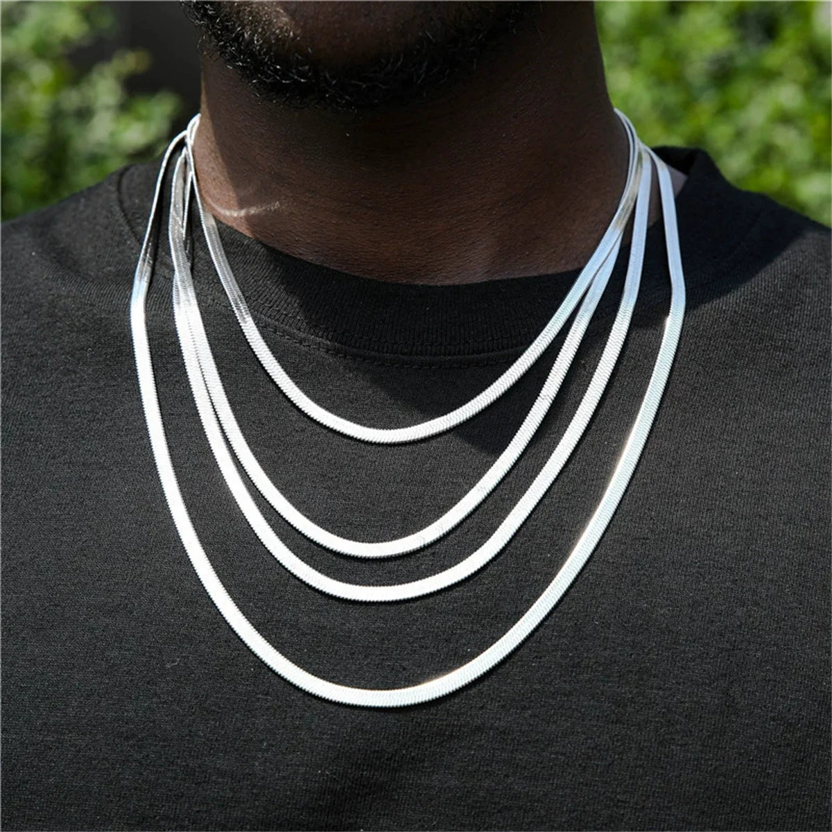 Wholesale Stainless Steel Blade Chain Necklace for Men/Women Trendy Daily Waterproof Neck Chain Accessories 2025 Fashion Jewelry