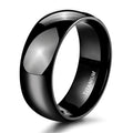 Somen 8mm Black Plated Titanium Ring  Dome High Polished Man Women Wedding Band Fashion Jewelry Anniversary Gift