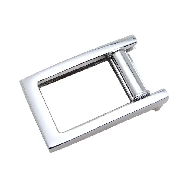 Custom Logo 35MM Hollow Metal Plate Belt Buckles Zinc Alloy Die Casting Hardware Private Silver Plating for Western Cowboy Bags