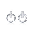 Fashion personalized wild hollow 925 sterling silver diamond geometric round stitching stud earrings for women