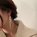Hot-selling Classic Vintage Freshwater Pearl Earrings Fashion Fringe Long Asymmetrical Earrings