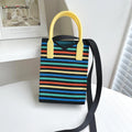 Landfond Accessory Fashion Striped Floral Plaid Jacquard Knitted Bag