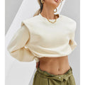 Custom Cotton Crewneck Sweatshirt for Women ODM OEM Embroidered Drop Shoulder Pullover for Fall Winter