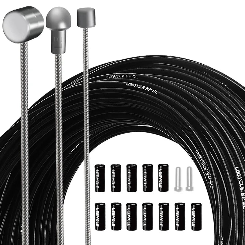LEBYCLE MTB Road Bike Brake Shift Cable Set Bicycle Steel Inner Cable Core Wire Cycling Inner Line End Cap Housing Outer Cap