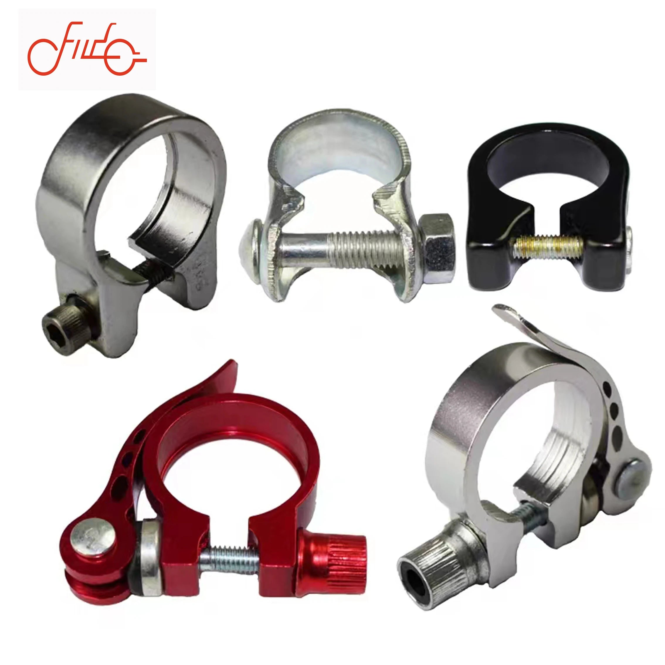High Quality 28.6/30mm Aluminum CNC Machining Bicycle Seat Post Clamp Wholesale for MTB Mountain Road Bike Road Bike Seat Clamps